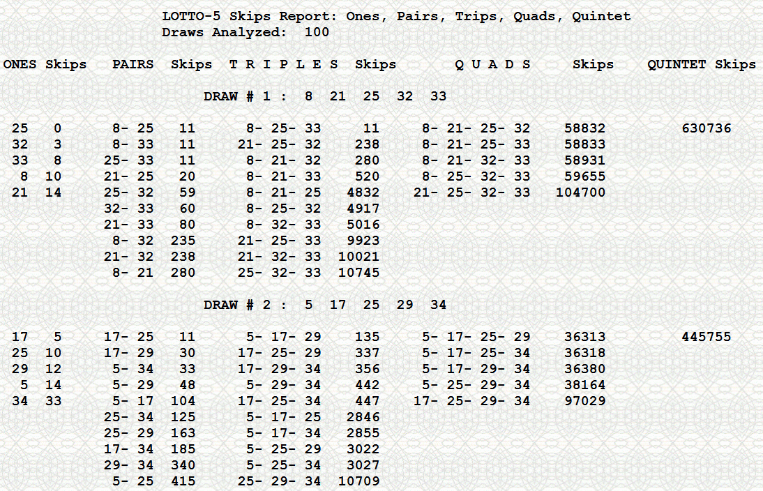 number of lotto combinations