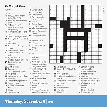 ny times crossword puzzle today