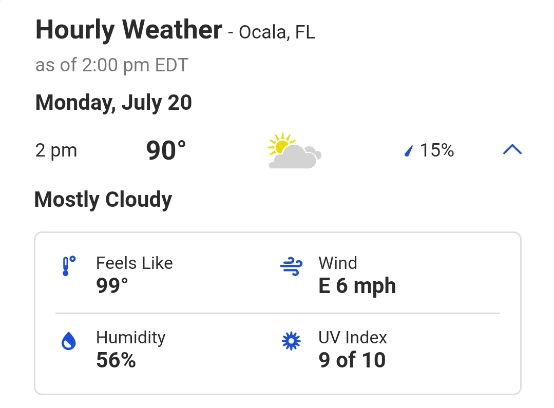 ocala weather 10 day