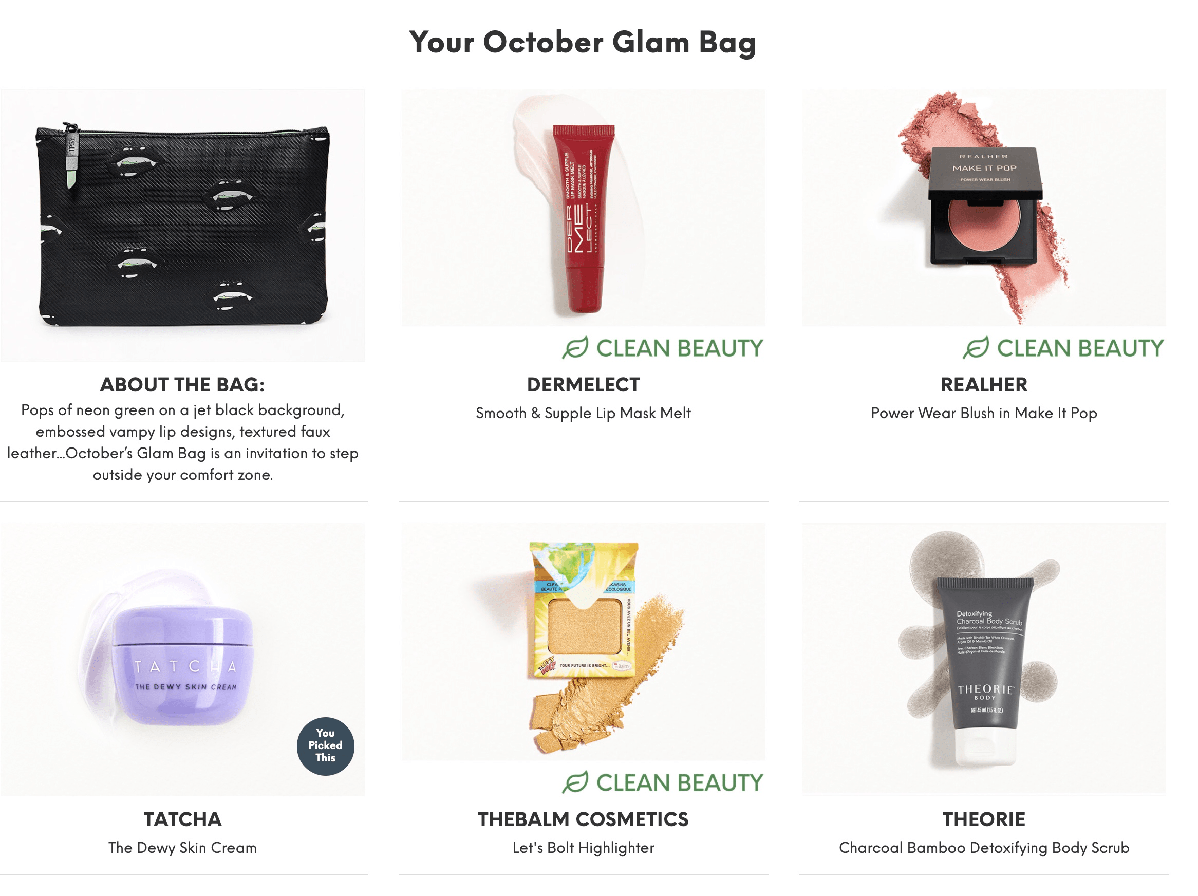 october glam bag