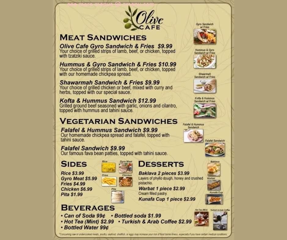 olive cafe topeka menu