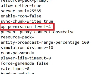 op permission level minecraft