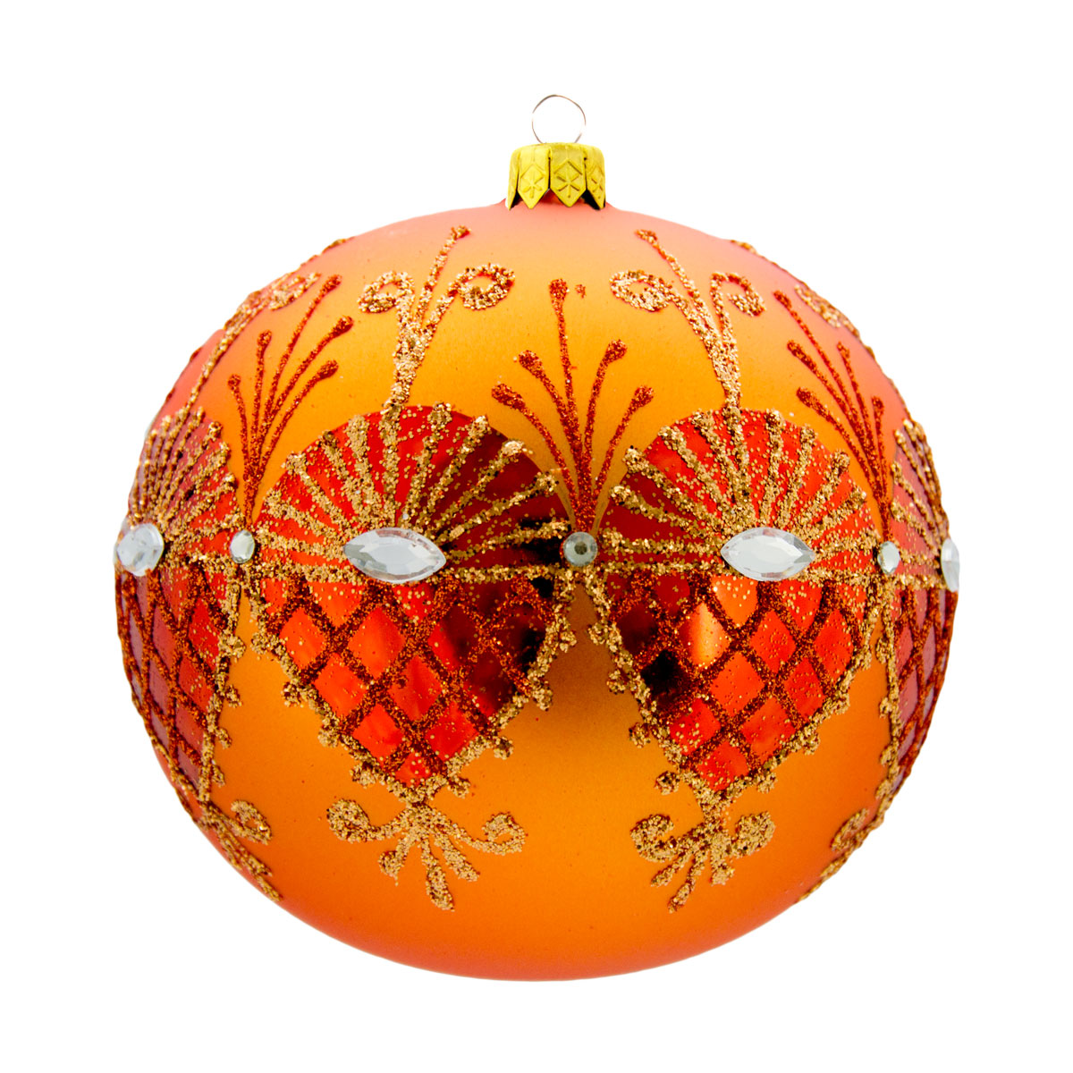 orange baubles for christmas tree