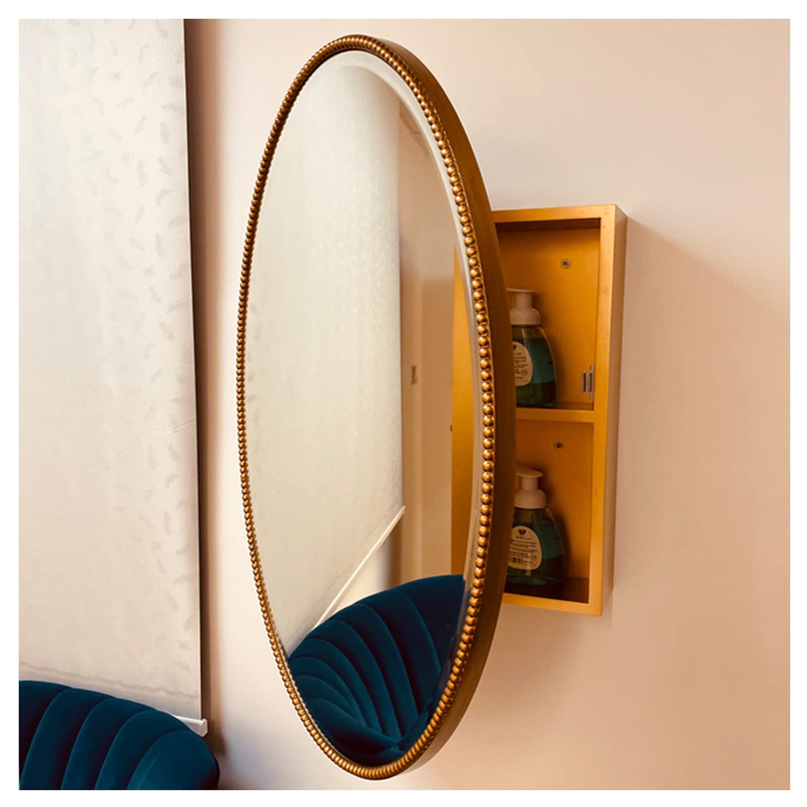 oval mirror recessed medicine cabinet