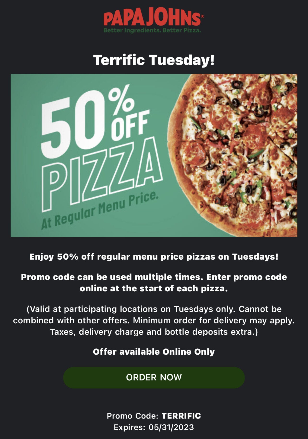 papa johns promo code canada 2023