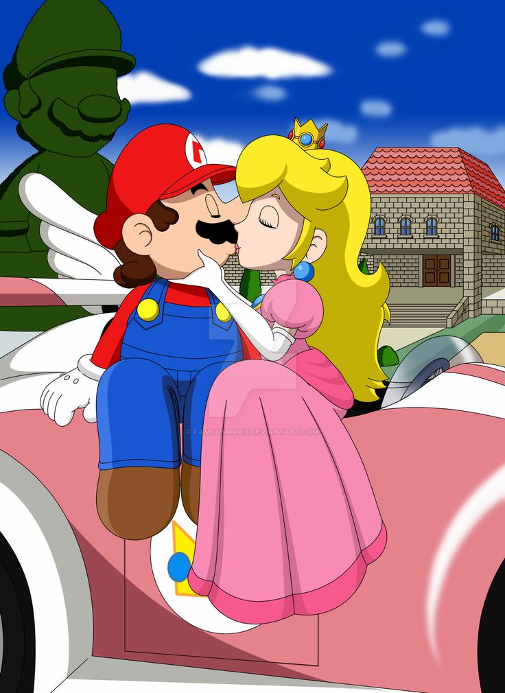 peach mario kiss