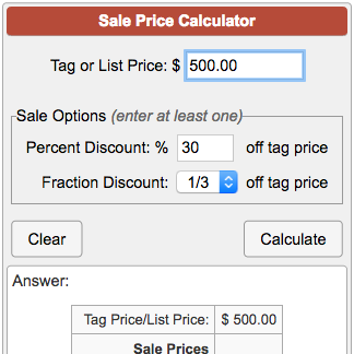 percentage off calculator