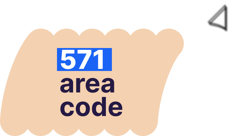 phone area code 571