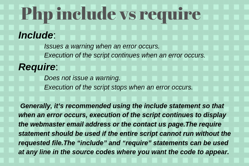 php include vs require