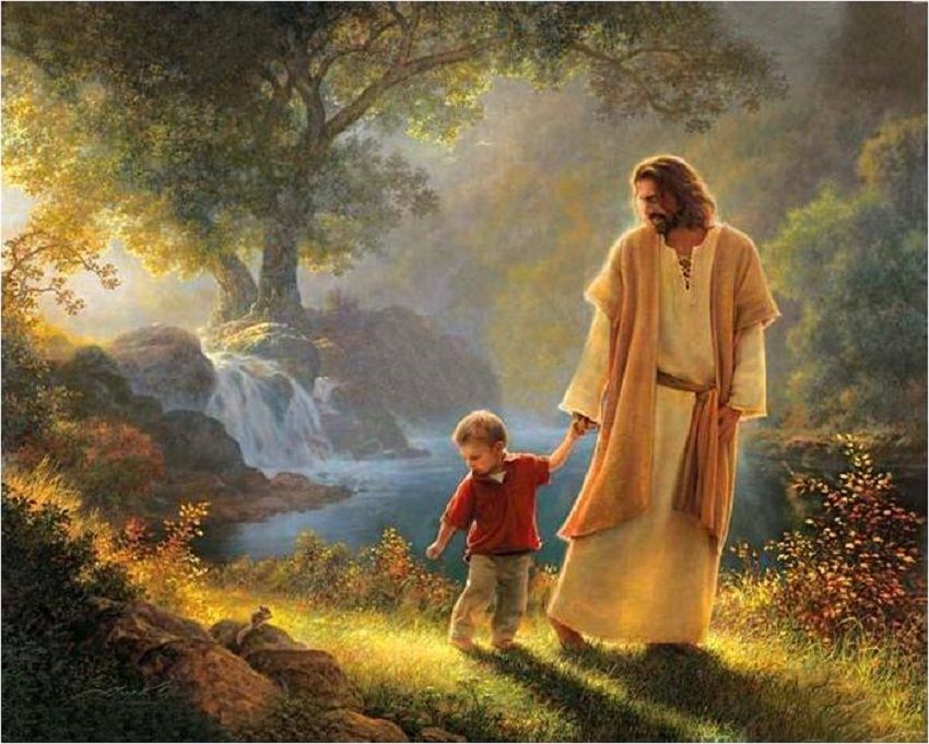 picture of jesus holding a child