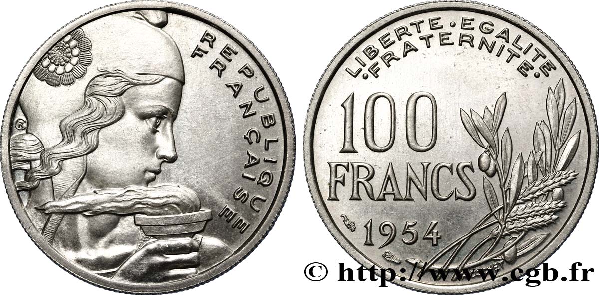 piece 100 francs 1954