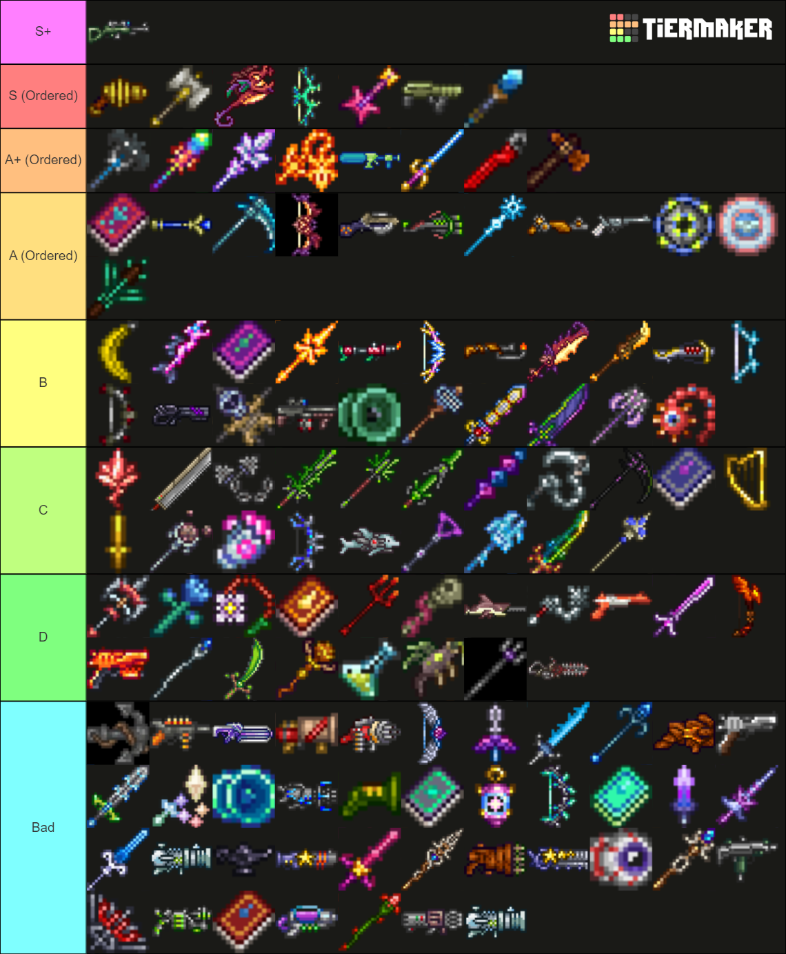 piercing weapons terraria