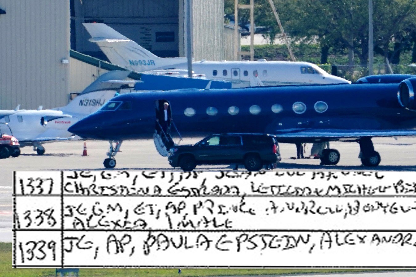 pilot log from epstein plane