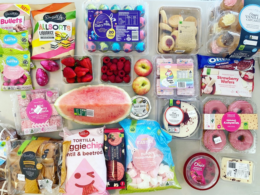 pink food tray ideas