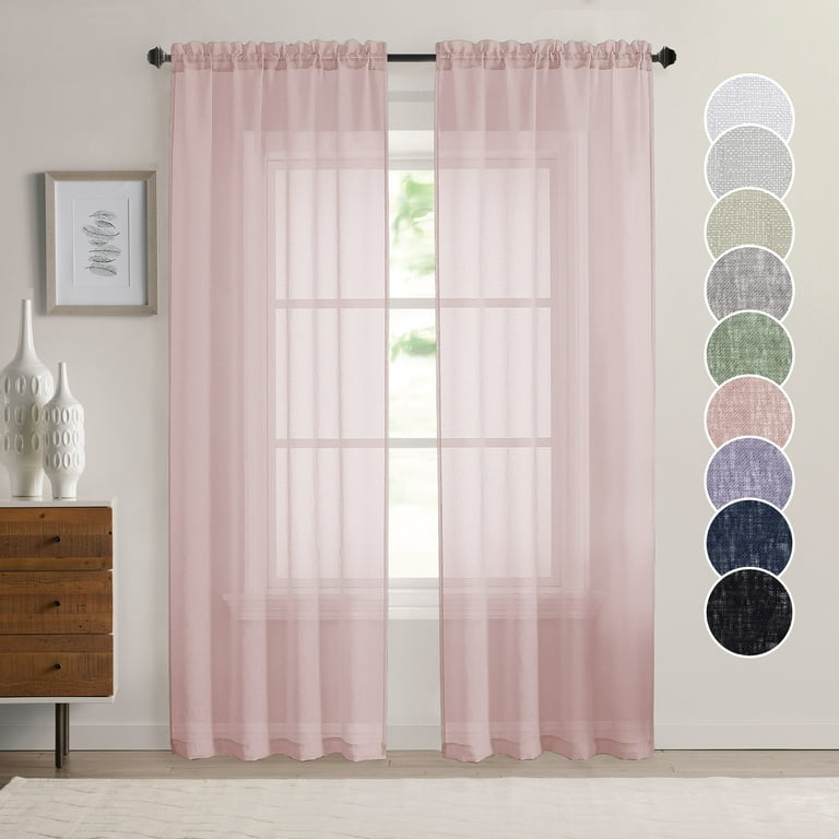 pink sheer curtains