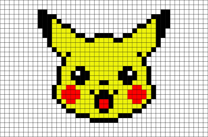 pixel art pikachu kawaii