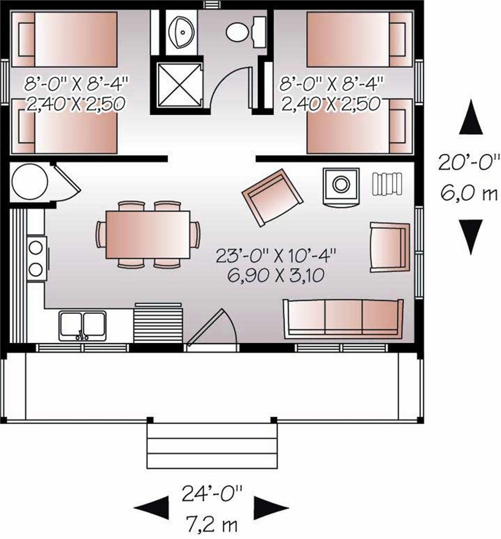 plan chalet 20x24