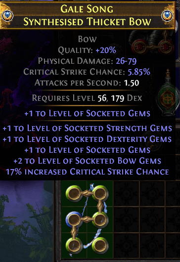 poe bow gems