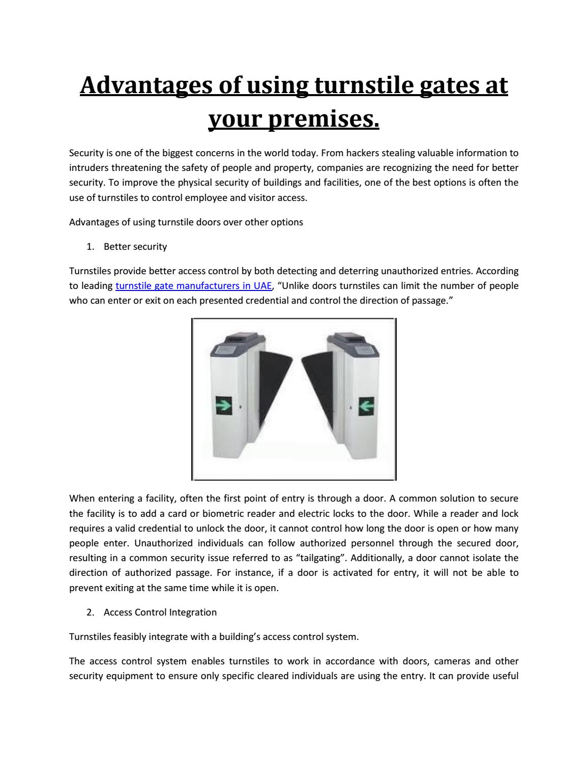 point of sale turnstile advantages