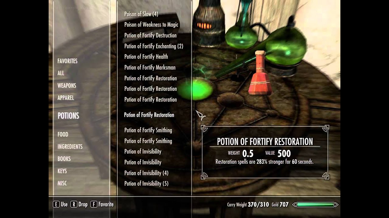 potion of fortify restoration