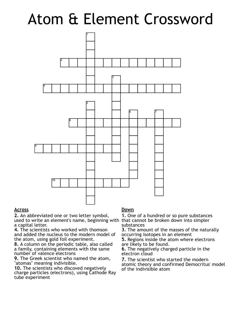 present as the main element crossword