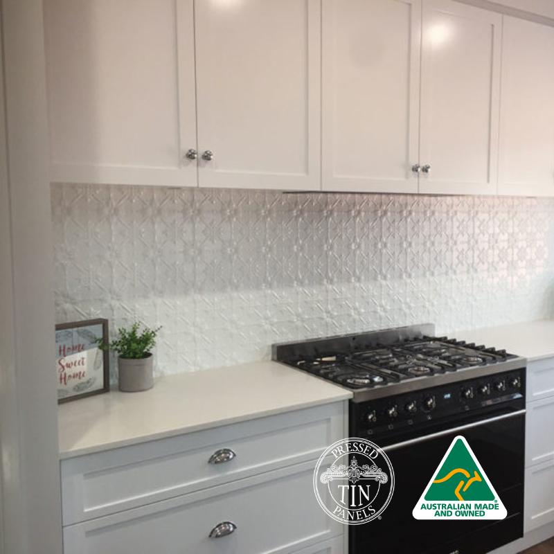 pressed metal backsplash