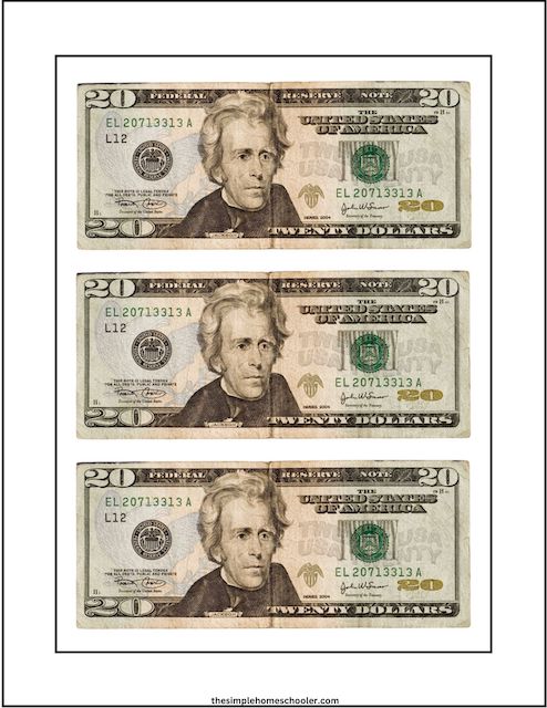 printable 20 dollar bill actual size