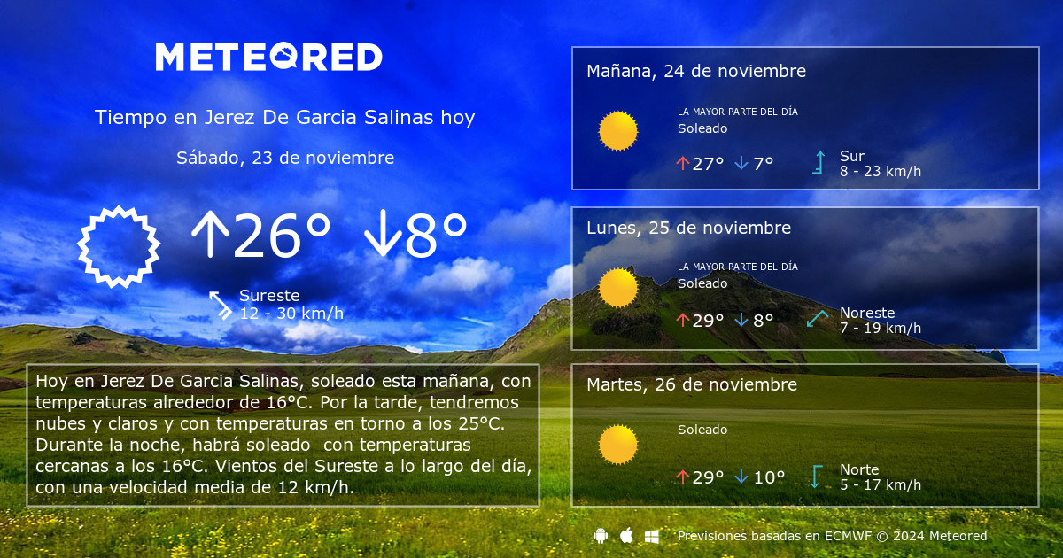 pronostico del clima jerez zacatecas