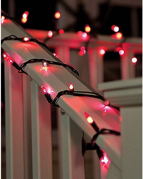 purple orange string lights