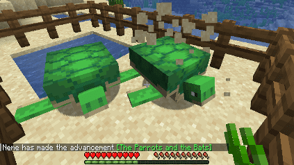 que comen las tortugas en minecraft