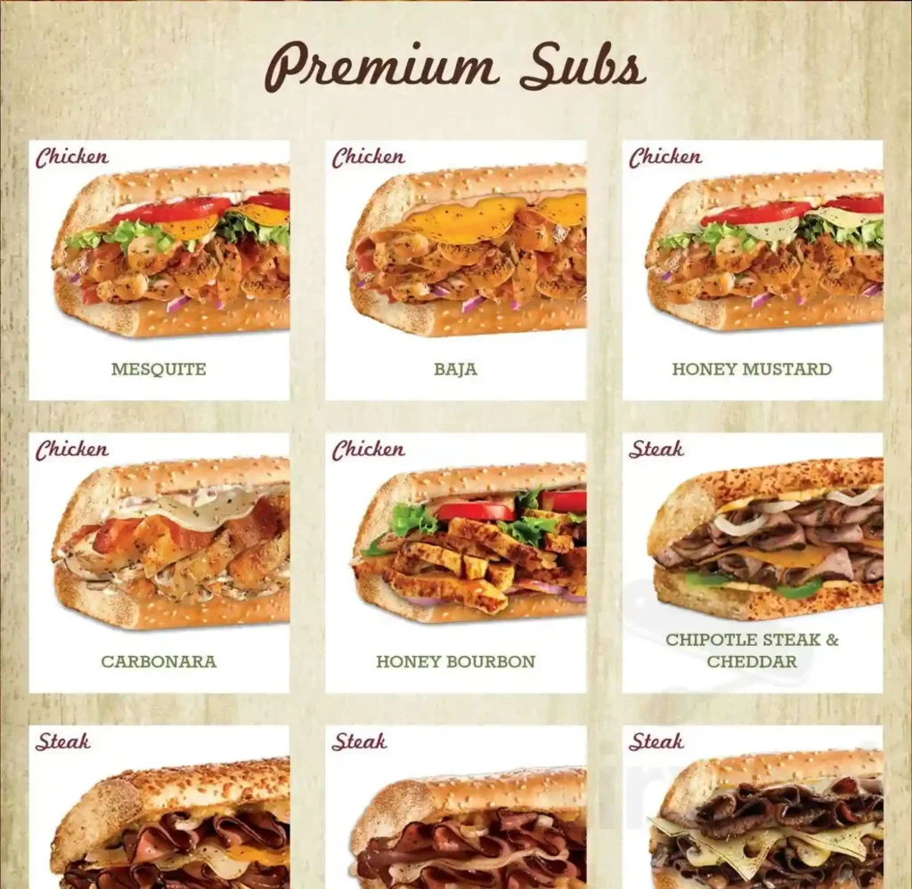 quiznos menu