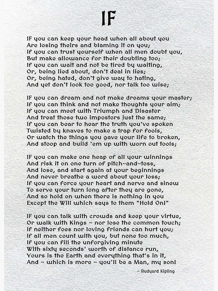 r kipling poem if