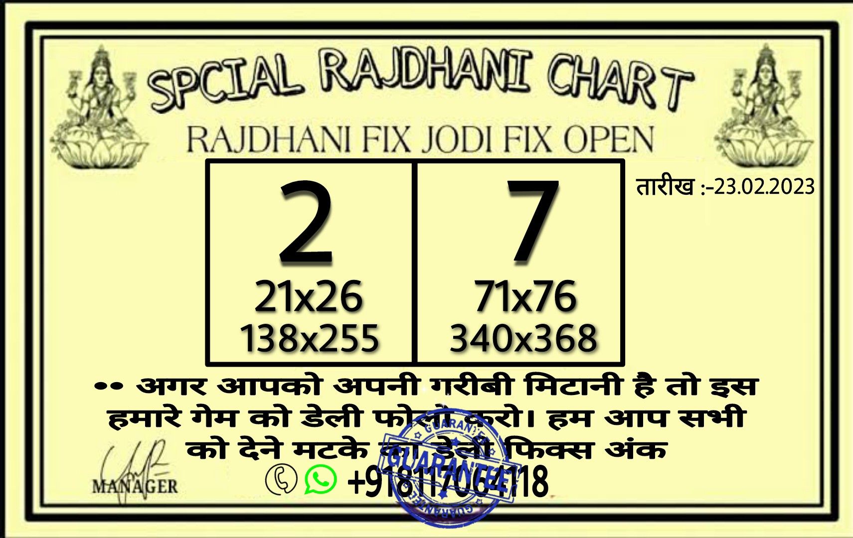 rajdhani night guessing number