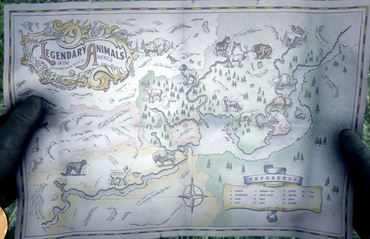 rdr2 legendary animals map