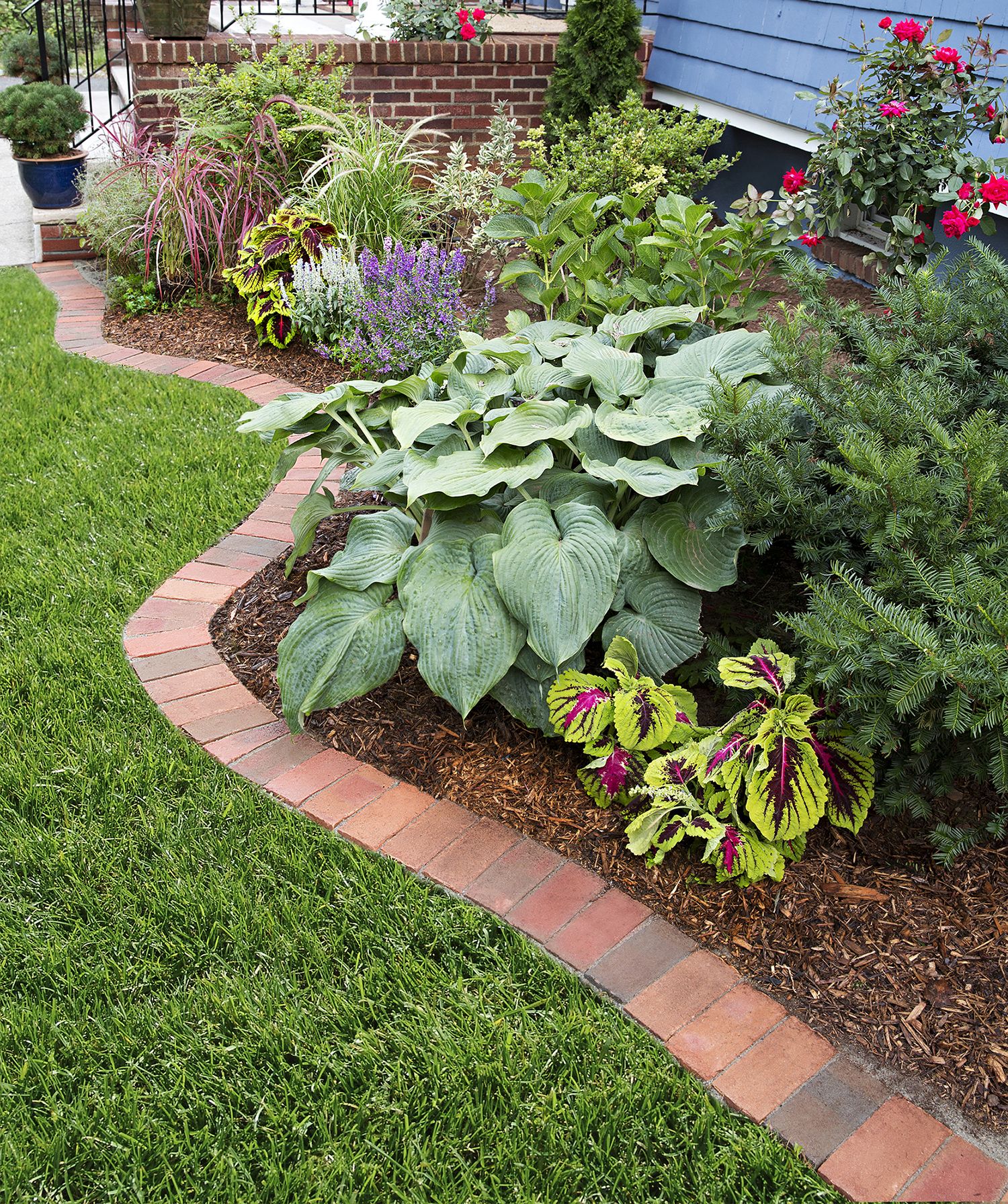 red brick edging garden