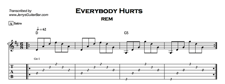 rem everybody hurts chords