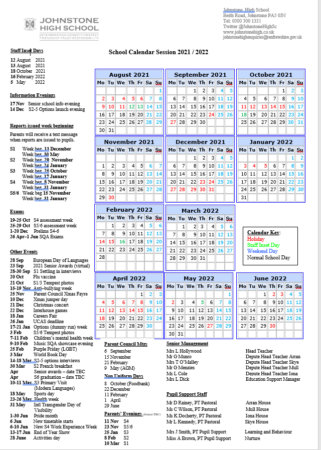 renfrewshire school holidays