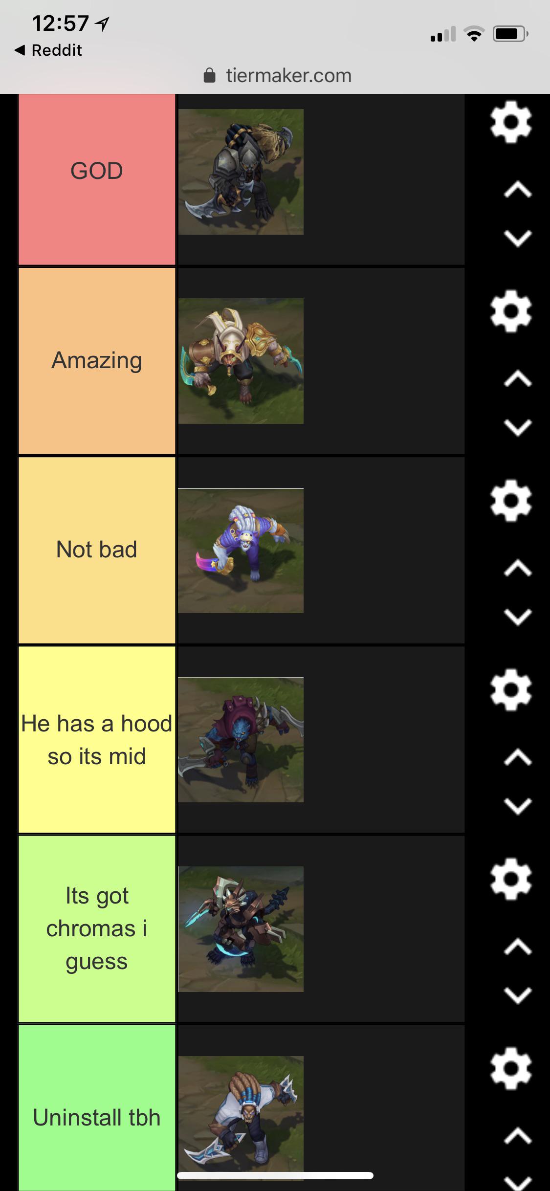 rengar skin tier list