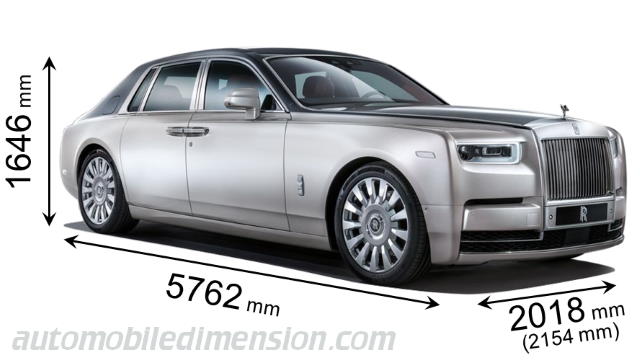 rolls royce phantom length in feet