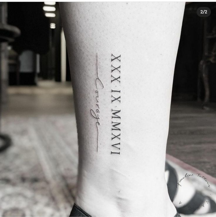 roman numeral birthday tattoo