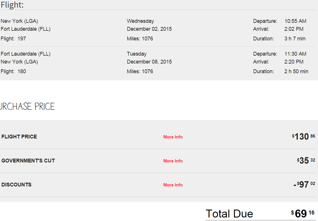 round trip flights to florida