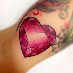 ruby heart tattoo