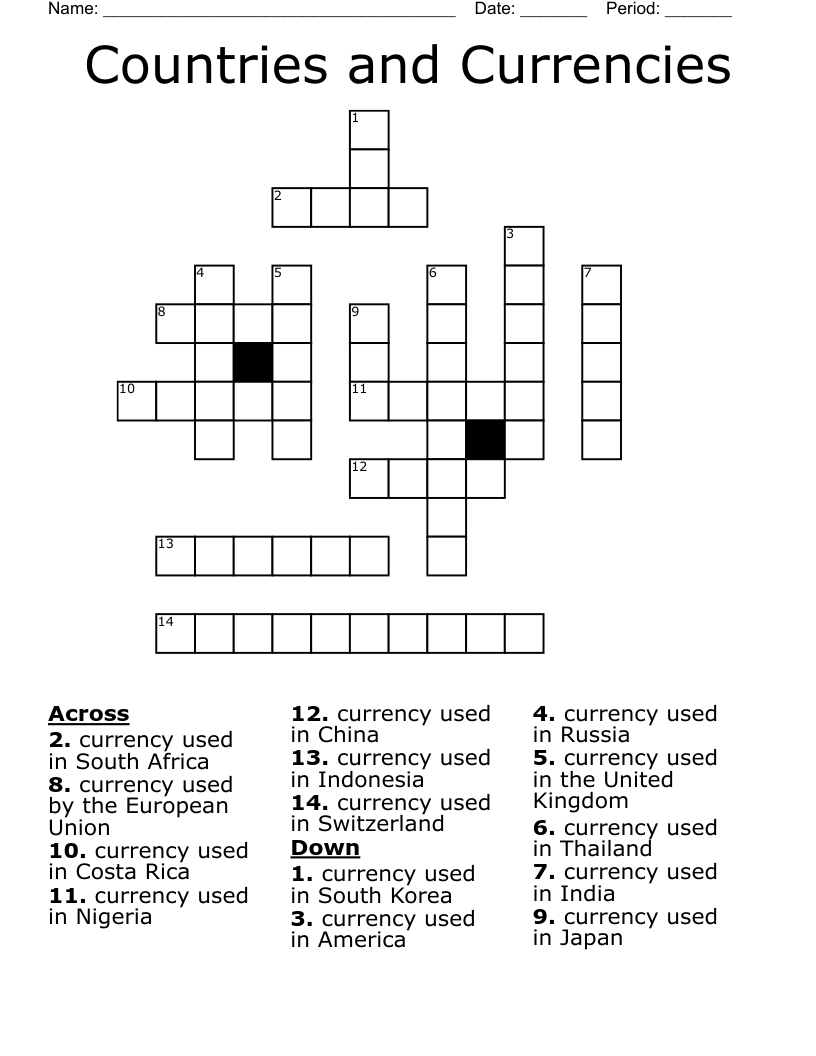 russian currency crossword puzzle