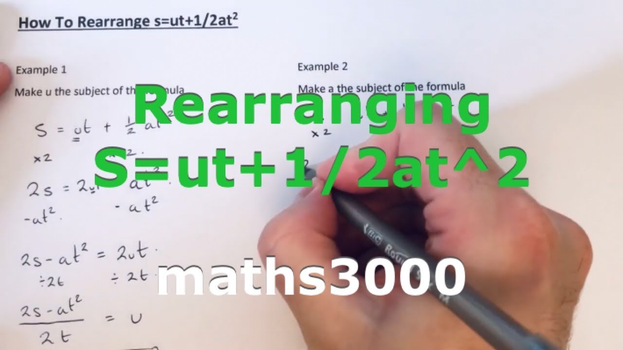 s ut 1 2at 2 solve for t