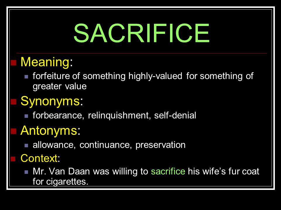 sacrificing synonym