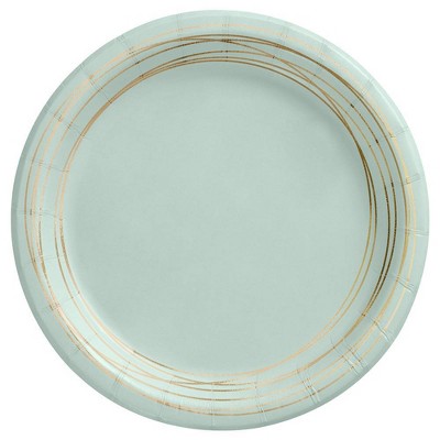 sage green paper plates