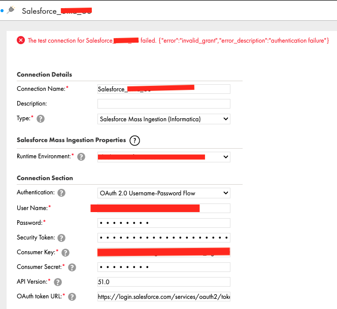 salesforce invalid grant authentication failure