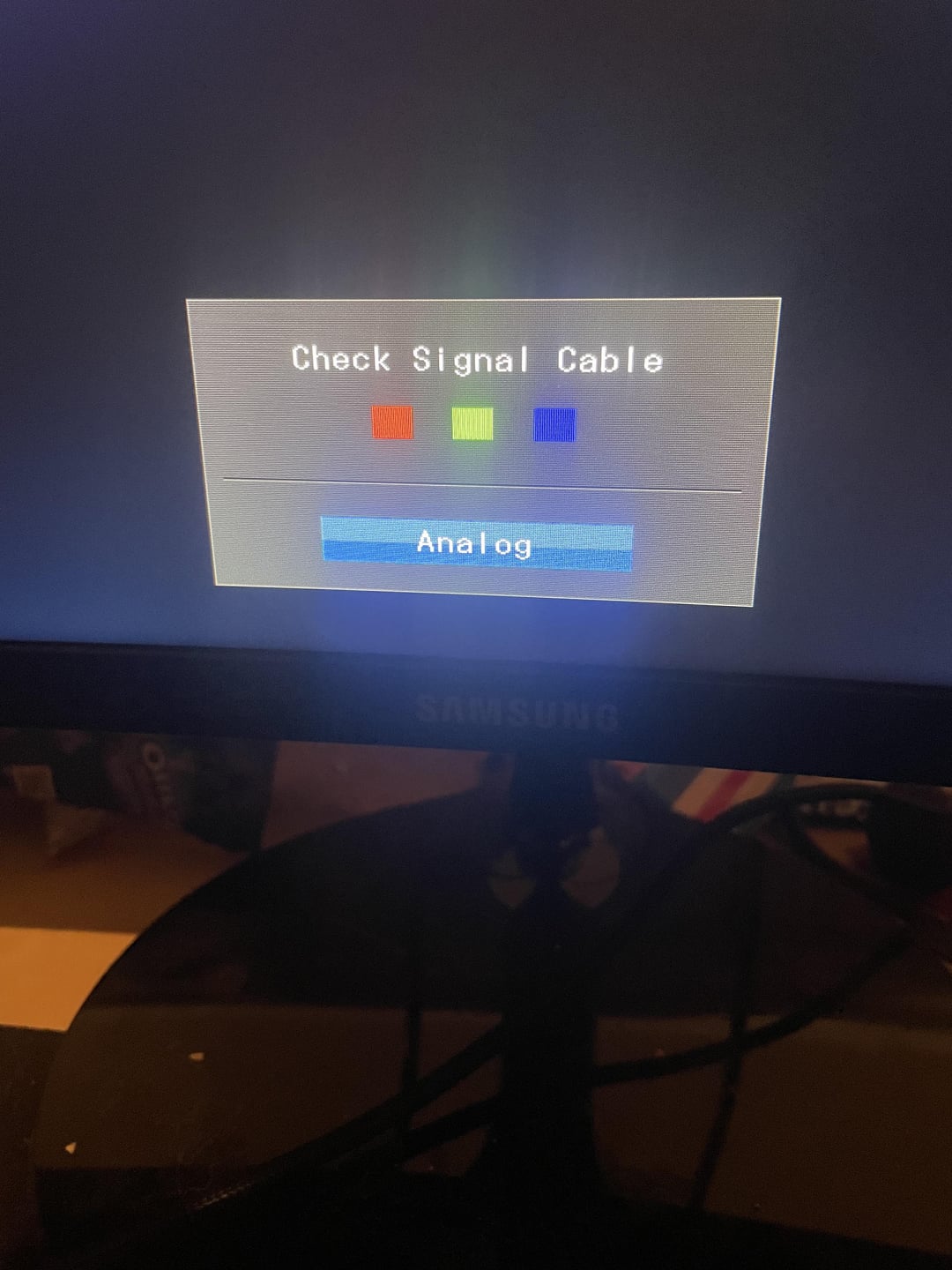 samsung check signal cable