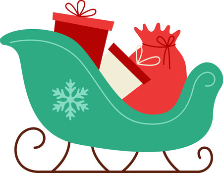 santa on a sleigh clipart