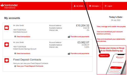 santander online banking personal